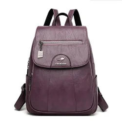 Lederrucksack - mit Handschlaufe / Reißverschlüssen