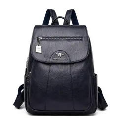 Lederrucksack - mit Handschlaufe / Reißverschlüssen