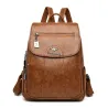Lederrucksack - mit Handschlaufe / Reißverschlüssen