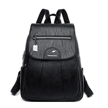 Lederrucksack - mit Handschlaufe / Reißverschlüssen
