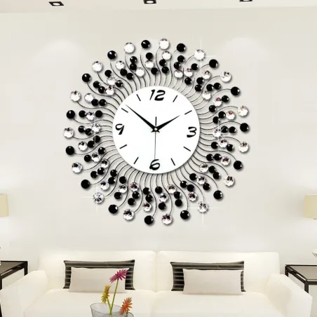 Moderne Eisenwanduhr - mit Kristalldekoration - 36cm / 50cm