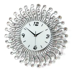 Modern iron wall clock - with crystal decoration - 36cm / 50cmClocks