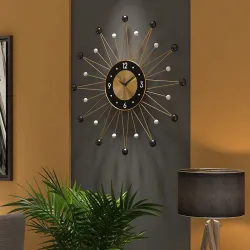 Nordischer Stil - sonnenförmige Wanduhr - 56cm