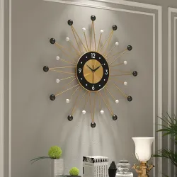 Nordischer Stil - sonnenförmige Wanduhr - 56cm