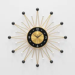 Nordischer Stil - sonnenförmige Wanduhr - 56cm