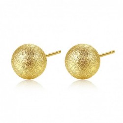 Gold metal ball - stud earrings