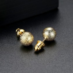 Gold metal ball - stud earrings
