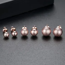 Rose gold metal ball - stud earringsEarrings