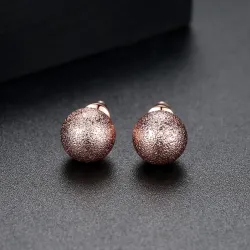 Rose gold metal ball - stud earringsEarrings