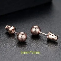 Rose gold metal ball - stud earringsEarrings