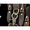 Schulter- / Umhängetasche aus Leder - mit Reißverschlüssen / Taschen