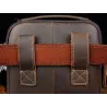 Schulter- / Umhängetasche aus Leder - mit Reißverschlüssen / Taschen