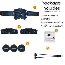 Bauch- / Armmuskeltrainingsgürtel - EMS ABS-Trainer - Heimfitness