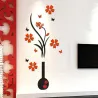 3D vase with flower tree - wall sticker - decal - removableWall stickers