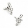 Musical notes cufflinks - stainless steel - gold / silver