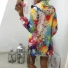 Jacket with hood - bomber - windbreaker - with pockets / zipper - colourful printJackets