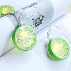 Fruchtscheiben geformte Lichterkette - batteriebetrieben / USB - Zitrone / Limette / Orange