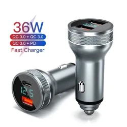 36W - Autoladegerät für USB-Telefone - Schnellladung QC3.0 / PD - Typ C.