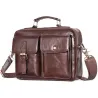 Vintage shoulder bag - with strap / zippers - genuine cowhide leatherBags