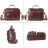 Vintage shoulder bag - with strap / zippers - genuine cowhide leatherBags