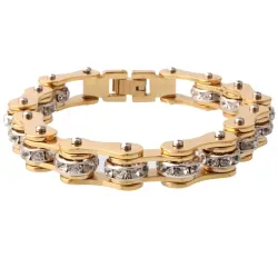 Motorradkette - Armband - mit Kristallen - Unisex
