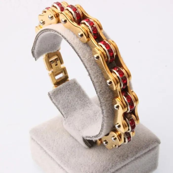 Motorcycle chain - bracelet - with crystals - unisexBracelets