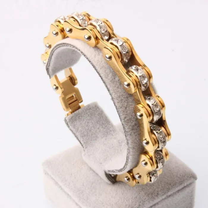 Motorcycle chain - bracelet - with crystals - unisexBracelets