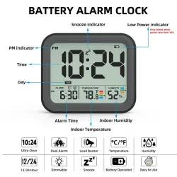 Digital alarm clock - dual smart alarm - with workdays / weekends setting / snooze - battery operatedClocks