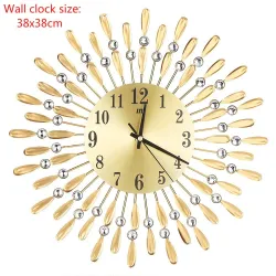 Modern wall clock - sun shape - with crystal decoration - 38 * 38cmClocks