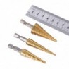 HSS-Titanbohrer - 4-12 mm / 4-20 mm / 4-32 mm - zum Schneiden von Metall / Holz - 3 Stück