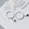 Runde Ohrringe mit Wassertropfen - 925er Sterlingsilber