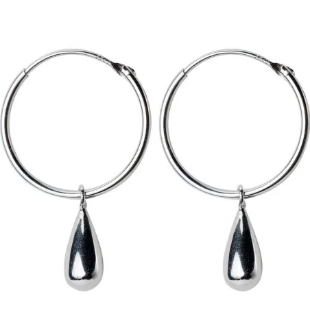 Runde Ohrringe mit Wassertropfen - 925er Sterlingsilber