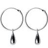 Runde Ohrringe mit Wassertropfen - 925er Sterlingsilber