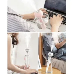 Ultraschall-Luftbefeuchter - tragbar - USB wiederaufladbar - mit Licht - Diffusor für ätherische Öle