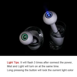 Ultrasonic air humidifier - portable - USB rechargeable - with light - essential oil diffuserHumidifiers
