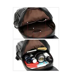 Lederrucksack - mit Handschlaufe / Reißverschlüssen