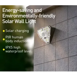 LED Solarlicht - Außenwandleuchte - PIR Bewegungssensor - wasserdicht