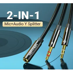 Kopfhörersplitter - Audio-AUX-Kabel - 3,5-mm-Buchse - Buchse auf 2 Stecker