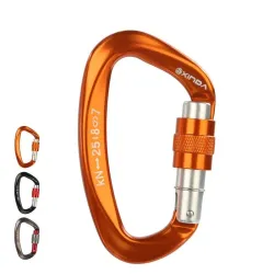 Karabiner - Sicherheitsschraube - zum Klettern - Camping - Wandern - 25 kN - 1 Stück / 2 Stück / 5 Stück