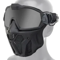 Taktische Vollmaske - mit Gläsern / Antibeschlag-Lüfter - verstellbarer Riemen - Airsoft - Motocross / Paintball