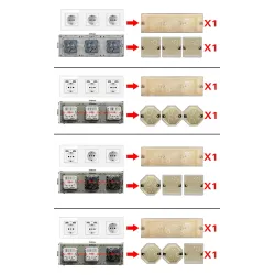 EU wall socket - with USB ports - crystal glass panel - French standardLighting fittings