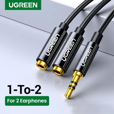 Kopfhörersplitter - AUX-Kabel - 3,5-mm-Buchse - 1 Stecker auf 2 Buchse - ABS / Aluminium