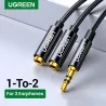 Kopfhörersplitter - AUX-Kabel - 3,5-mm-Buchse - 1 Stecker auf 2 Buchse - ABS / Aluminium