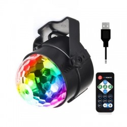 Kristallkugel - Bühnenlichtprojektor - RGB - LED - mit ferngesteuerter / verstellbarer Basis - 5V - für Disco / Partys