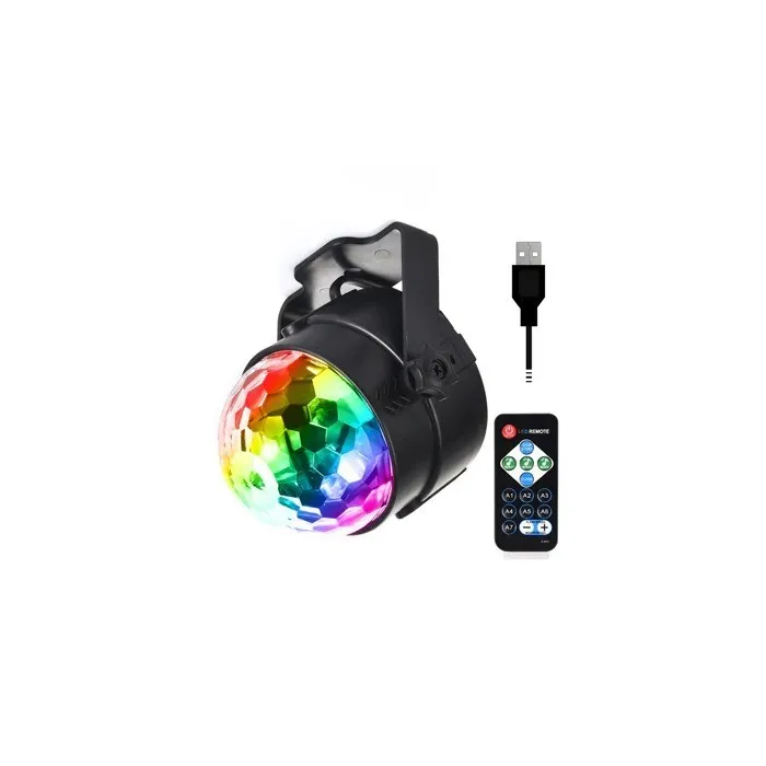 Kristallkugel - Bühnenlichtprojektor - RGB - LED - mit ferngesteuerter / verstellbarer Basis - 5V - für Disco / Partys