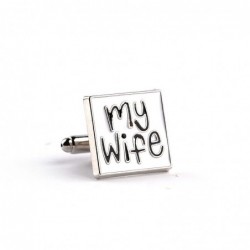 "I Love My Wife" - square cufflinks