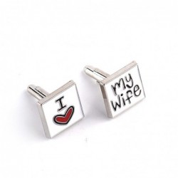 "I Love My Wife" - square cufflinks