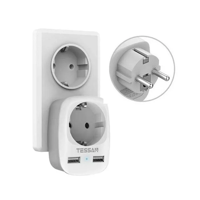 EU-Stecker - Steckdose - mit zwei / dreifachen USB-Anschlüssen