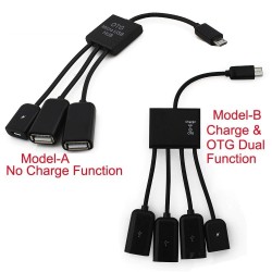 4 in 1 - micro 2.0 USB charging cable - Host - Hub - OTG - 4-ports splitterSplitters