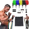 Elastische Widerstandsbänder - Gummibänder - mit Griffen - für Fitness / Bewegung - 11 Stück